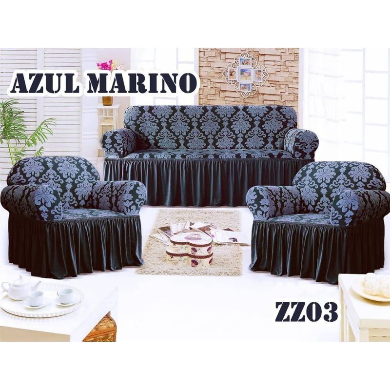 GENERICO - Funda Protectora Elegante de Flores para Sillones 3+1+1