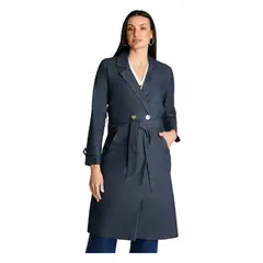 LORENZO DI PONTTI - Trench De Denim Manga Larga Con Botones Dorados Azul