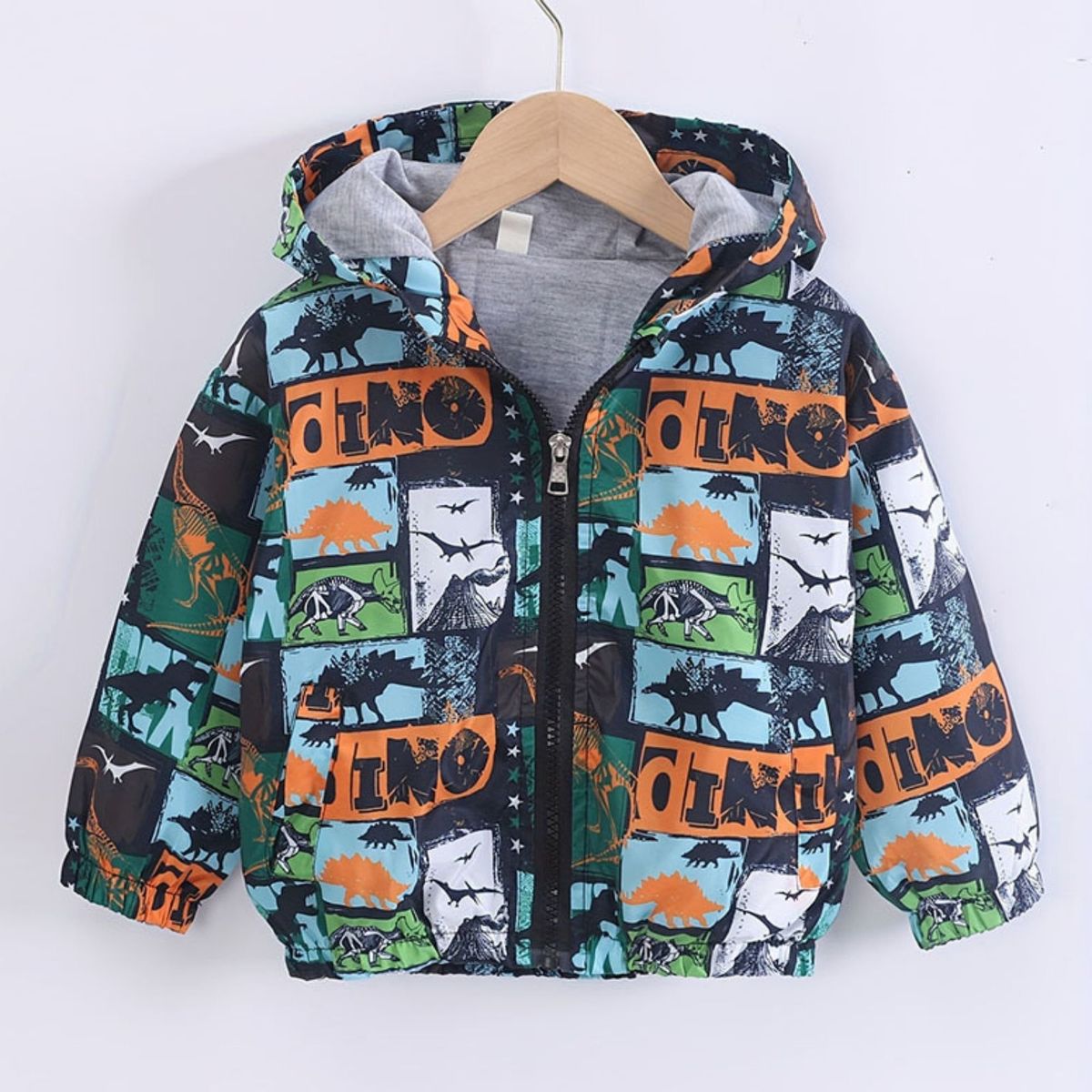 JUMP KIDS - Cortaviento Impermeable Chaqueta Estampado Niño Y Bebé Green Dinosaur