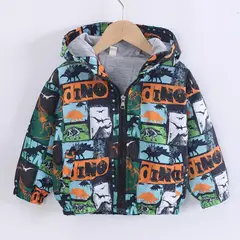 JUMP KIDS - Cortaviento Impermeable Chaqueta Estampado Niño Y Bebé Green Dinosaur