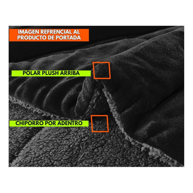 GENERICO - Plumón Azul Chiporro 2 Plazas Con Fundas de Almohadas