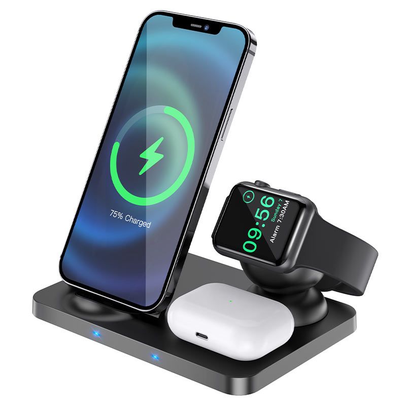 HOCO - Cargador inalámbrico Hoco CW33 3-in-1 Wireless Fast Charger