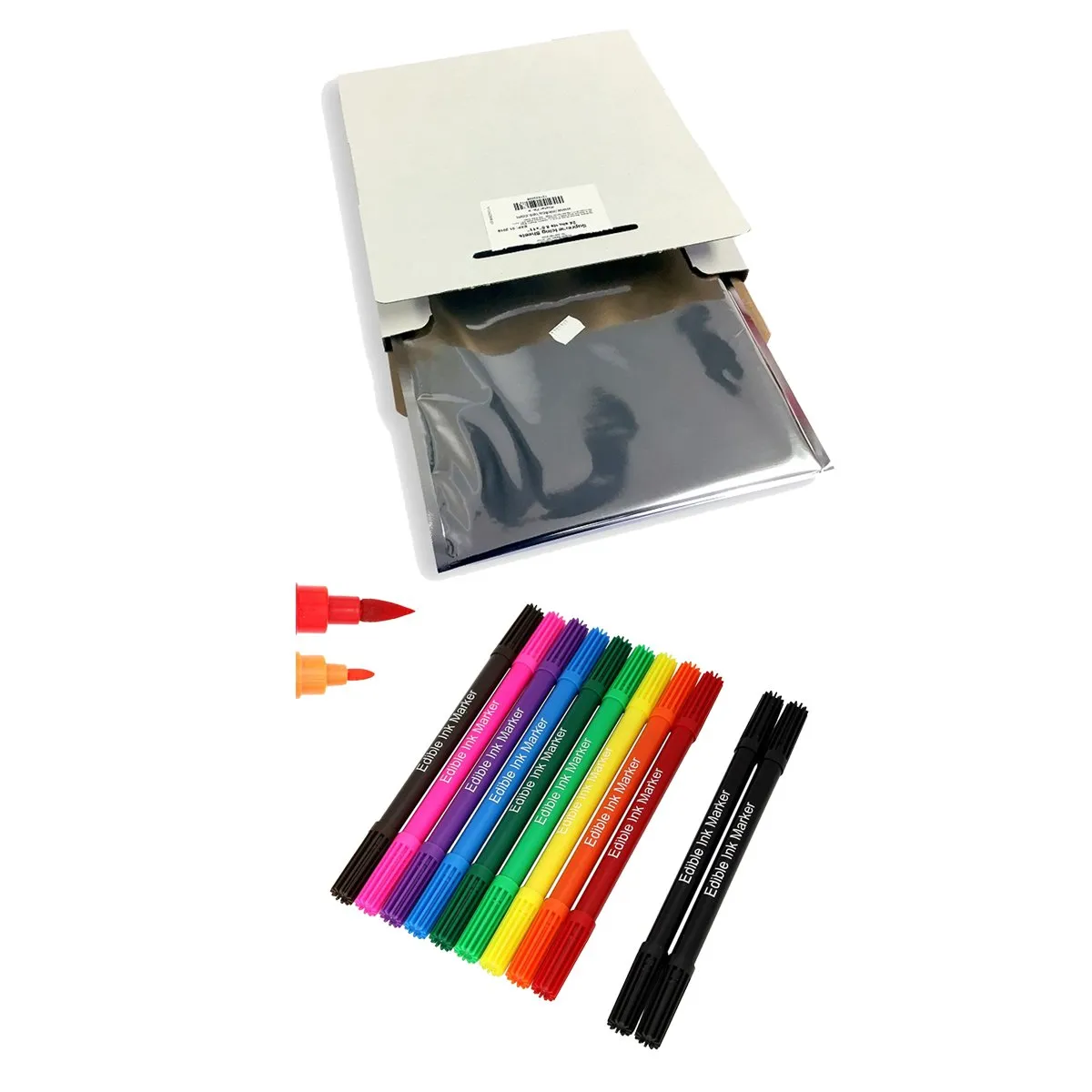 CREA PRINT - Papel De Azucar 25 Laminas + 10 Marcadores Doble Punta