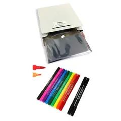 CREA PRINT - Papel De Azucar 25 Laminas + 10 Marcadores Doble Punta