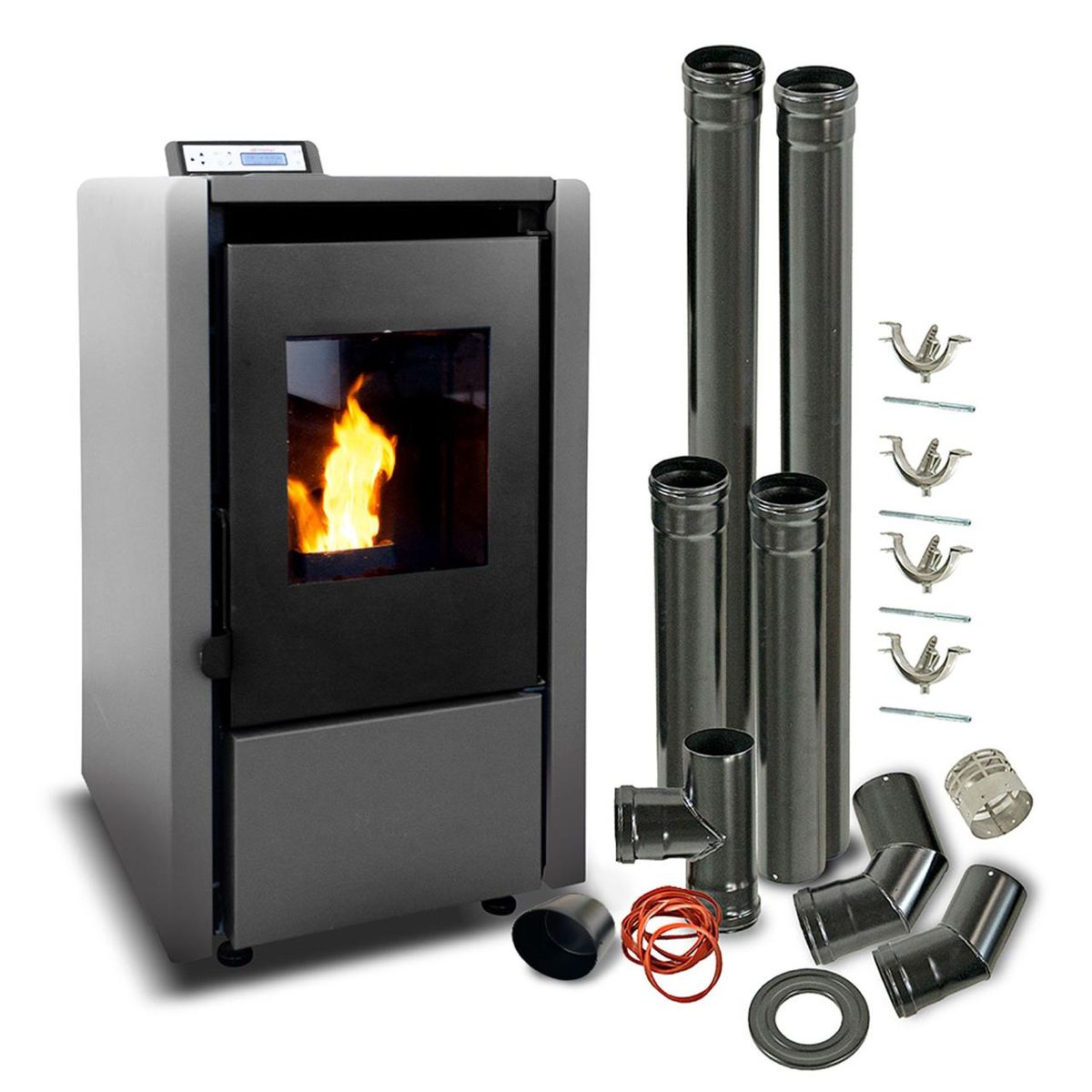 BETTERLIFE - Estufa Pellet 6,2 Kw 100 M2 Wifi + Kit De Instalación