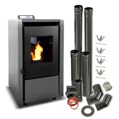 BETTERLIFE - Estufa Pellet 6,2 Kw 100 M2 Wifi + Kit De Instalación
