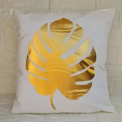 GENERICO - Funda de Cojín de Algodón con Diseño de Hoja 45x45 cm