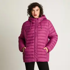 CURVI - Parka Manga Larga Basica Corta Magenta