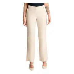 LORENZO DI PONTTI - Pantalón Formal De Lino Recto Arena