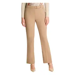 LORENZO DI PONTTI - Pantalón Recto Con Pretina Trasera Elasticada Camel