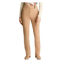 LORENZO DI PONTTI - Pantalón Tiro Medio Recto Con Detalle En Pretina Camel