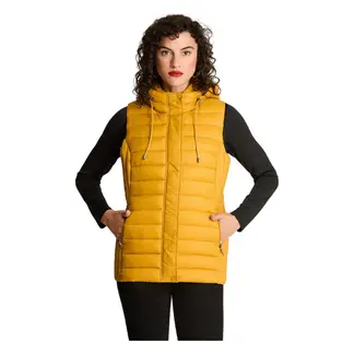 CURVI - Parka Basica Sin Mangas Mostaza