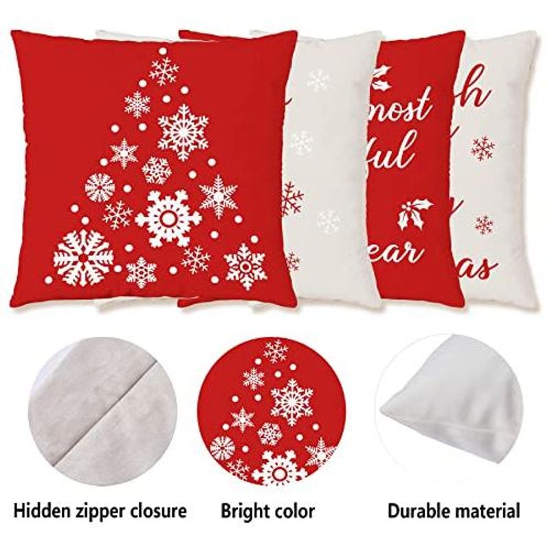 GENERICO - Juego de Fundas Navideñas 18x18 para Almohadas Decorativas