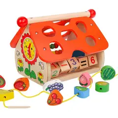 GENERICO - Casa de Encaje Madera para Niños, Apilable y Estimulante