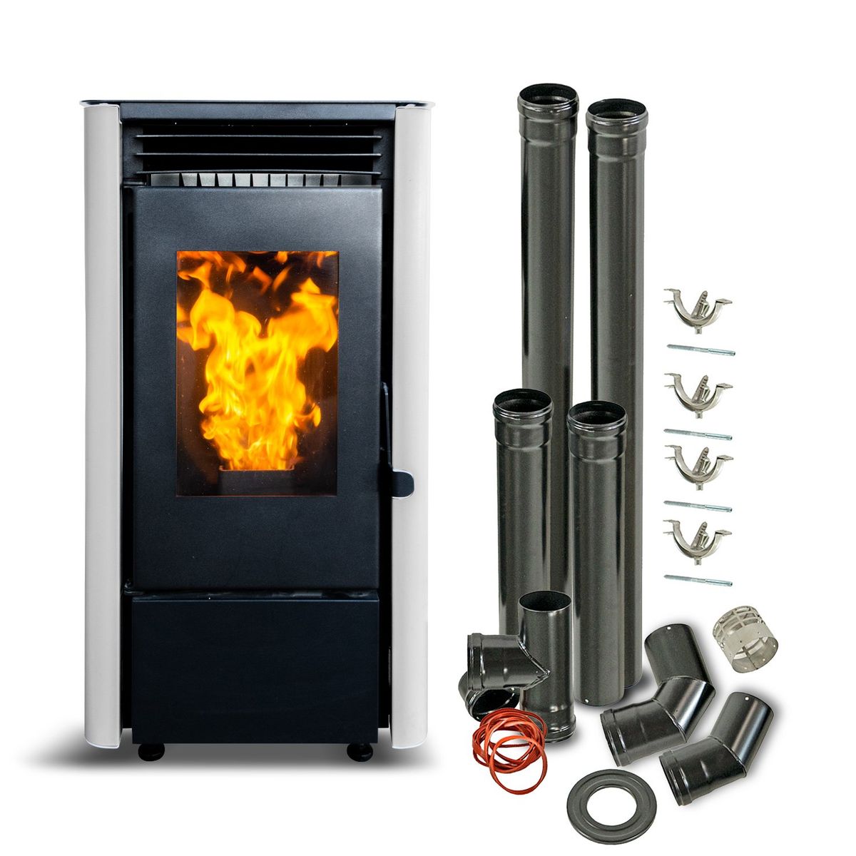 BETTERLIFE - Estufa Pellet 9,5 Kw 160 M2 Wifi + Kit De Instalación