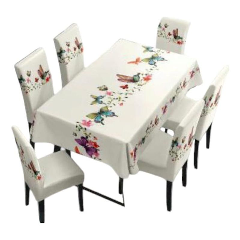 GENERICO - Set Mantel Impermeable con 6 Fundas de Silla, 220x140 cm