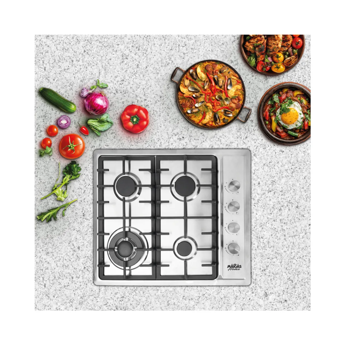 MAIGAS - Encimera a Gas 4 Platos High Quality HBS4523