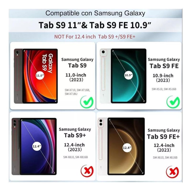 GENERICO - Funda de Goma EVA Ultra Protectora para Galaxy Tab S9/S9 FE