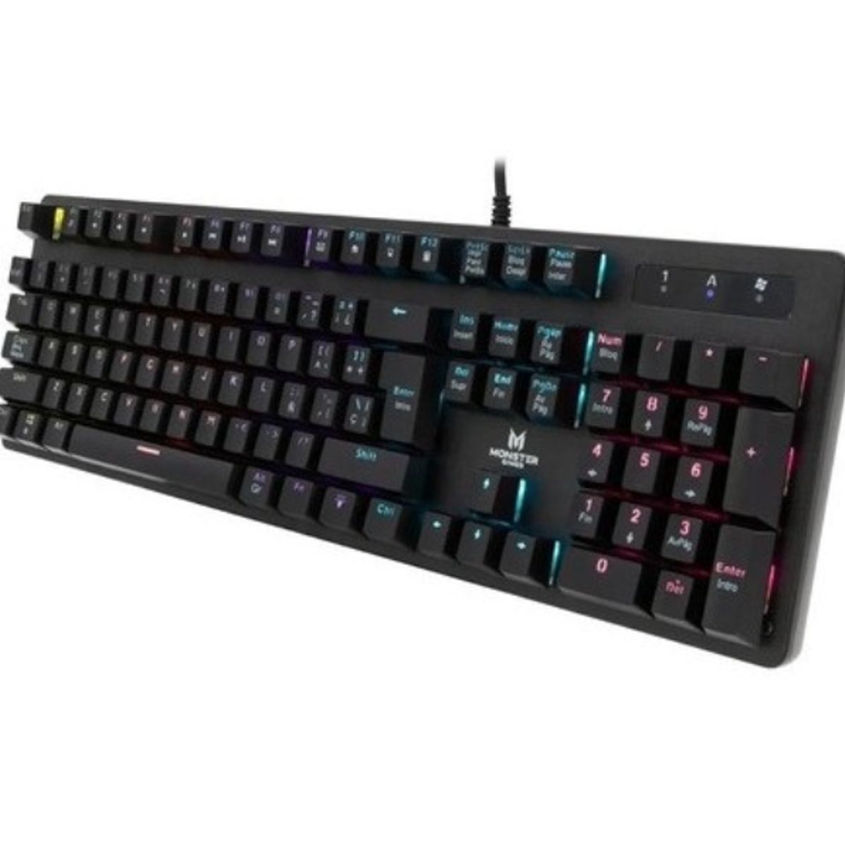 MONSTER - Teclado Gamer - Monster Strategy - RGB - Mecánico - Switch Blue - USB