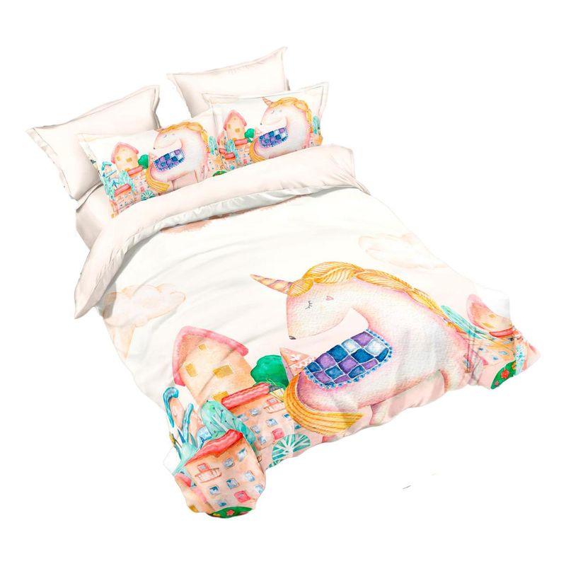 GENERICO - Cubrecama Infantil Colorido para 15 Plazas y Funda 50x70