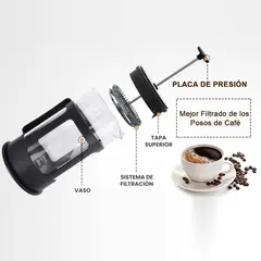 GENERICO - Cafetera Prensa Francesa de Vidrio para Café y Té 1L