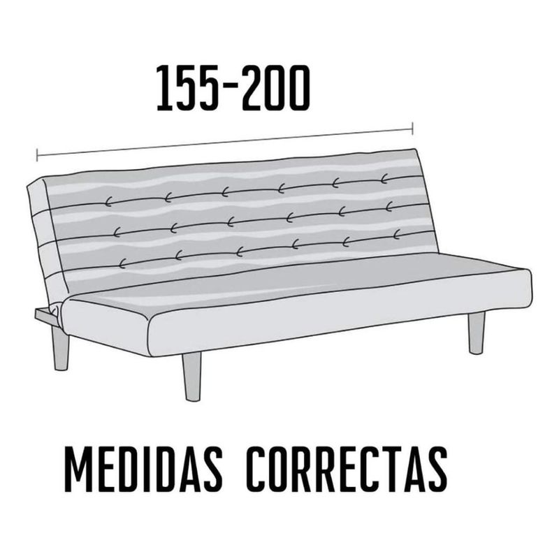 GENERICO - Funda Elástica para Futón Texturizada y Resistente 155-200 cm