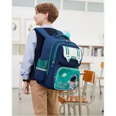 GENERICO - Mochila Escolar Astronauta con Reloj y Llavero Colorido