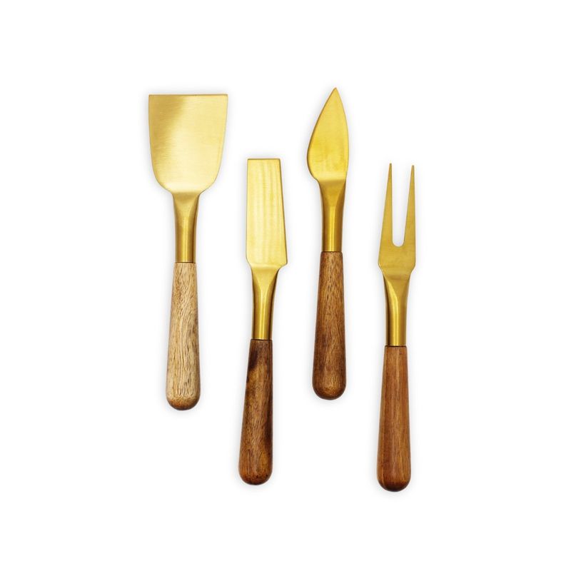 KAWI - Set 4 Cubiertos Aperitivo De Acero Y Madera De Acacia Kawi®