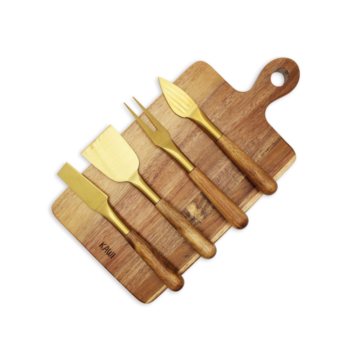 KAWI - Set 4 Cubiertos Aperitivo De Acero Y Madera De Acacia Kawi®