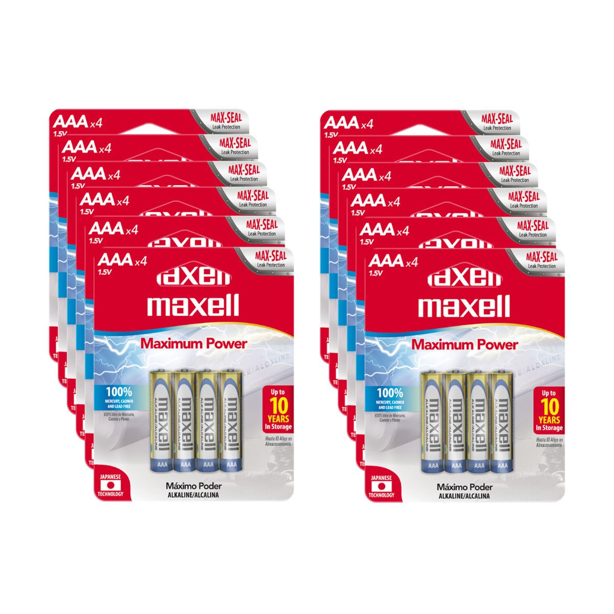 MAXELL - Pack 48 Pilas Alcalinas Aaa Blister 4 Uds.