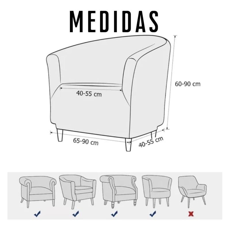 GENERICO - Funda de Poltrona Resistente y Suave, Ideal para el Hogar