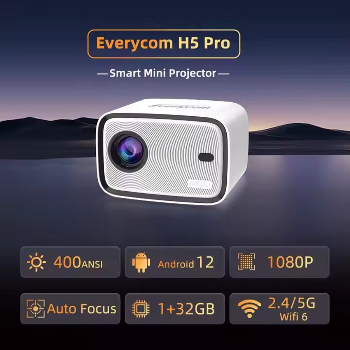 GENERICO - Proyector Led HD Pro con Wifi y Bluetooth