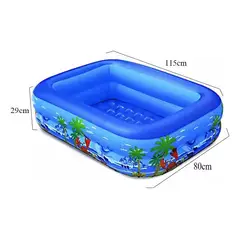 GENERICO - Piscina Inflable Rectangular para Niños Color Azul 120cm