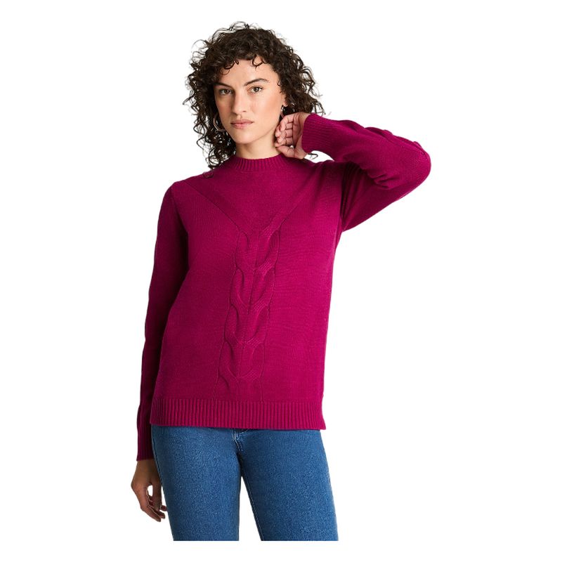 LORENZO DI PONTTI - Sweater Escote Redondo Manga Larga Magenta