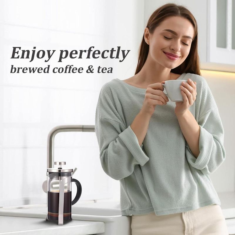GENERICO - Cafetera Prensa Francesa de Lujo 800ml Acero y Vidrio