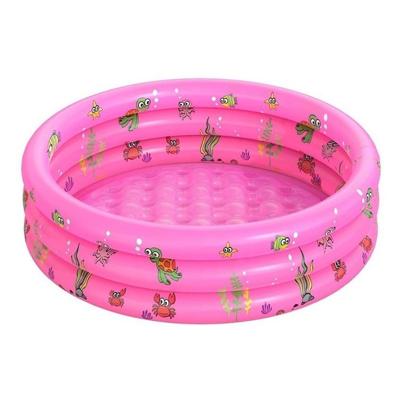 GENERICO - Piscina Inflable Redonda para Niños con Aros Coloridos