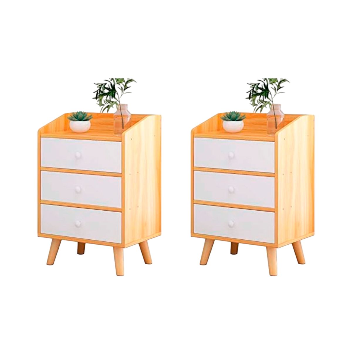 KLIK - Pack de 2 Veladores Tres Cajones Simply