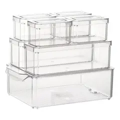 GENERICO - Set de 7 Organizadores Apilables para Refrigerador y Más