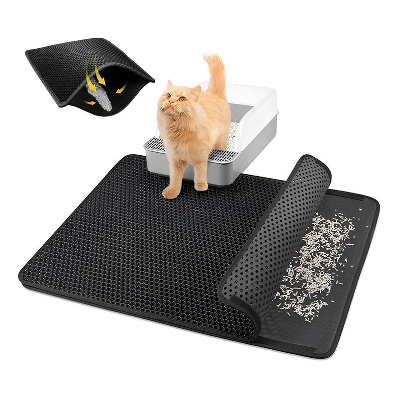 GENERICO - Alfombra Doble Capa Recoge Arena para Gatos Antideslizante
