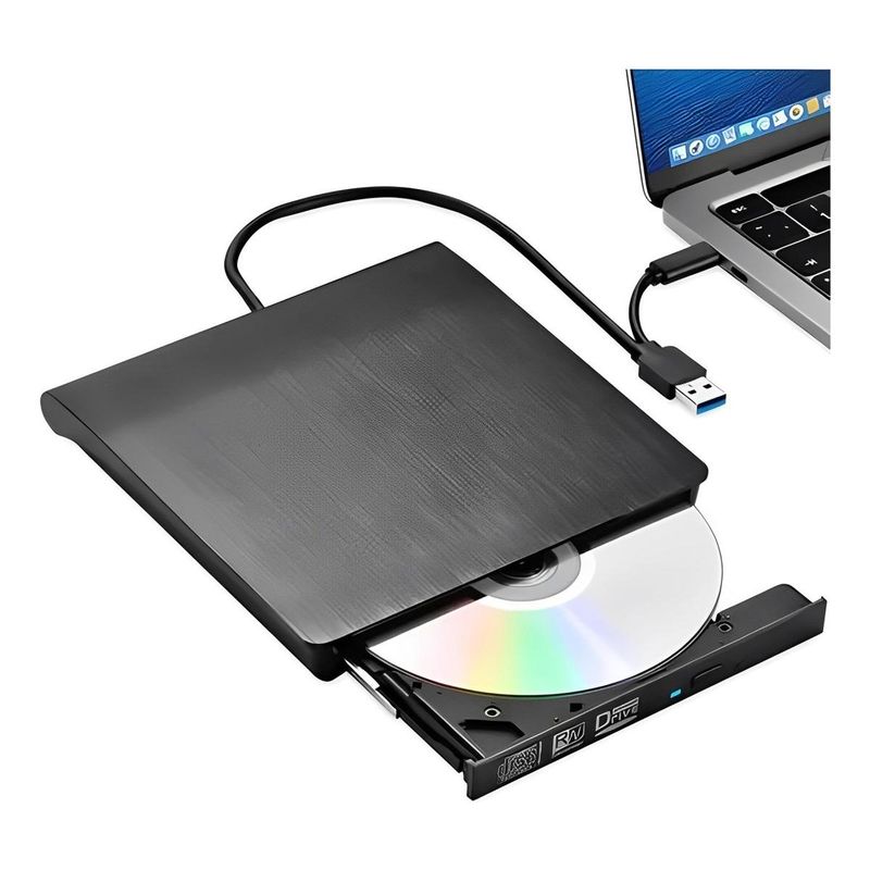 GENERICO - Lector DVD Externo USB-C y USB 3.0, Rápido y Versátil