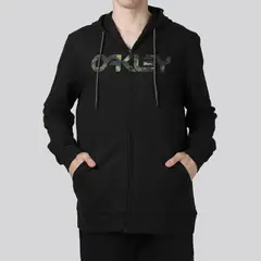 OAKLEY - Polerón Hombre Teddy Full Zip Black/Tiger Mint camo