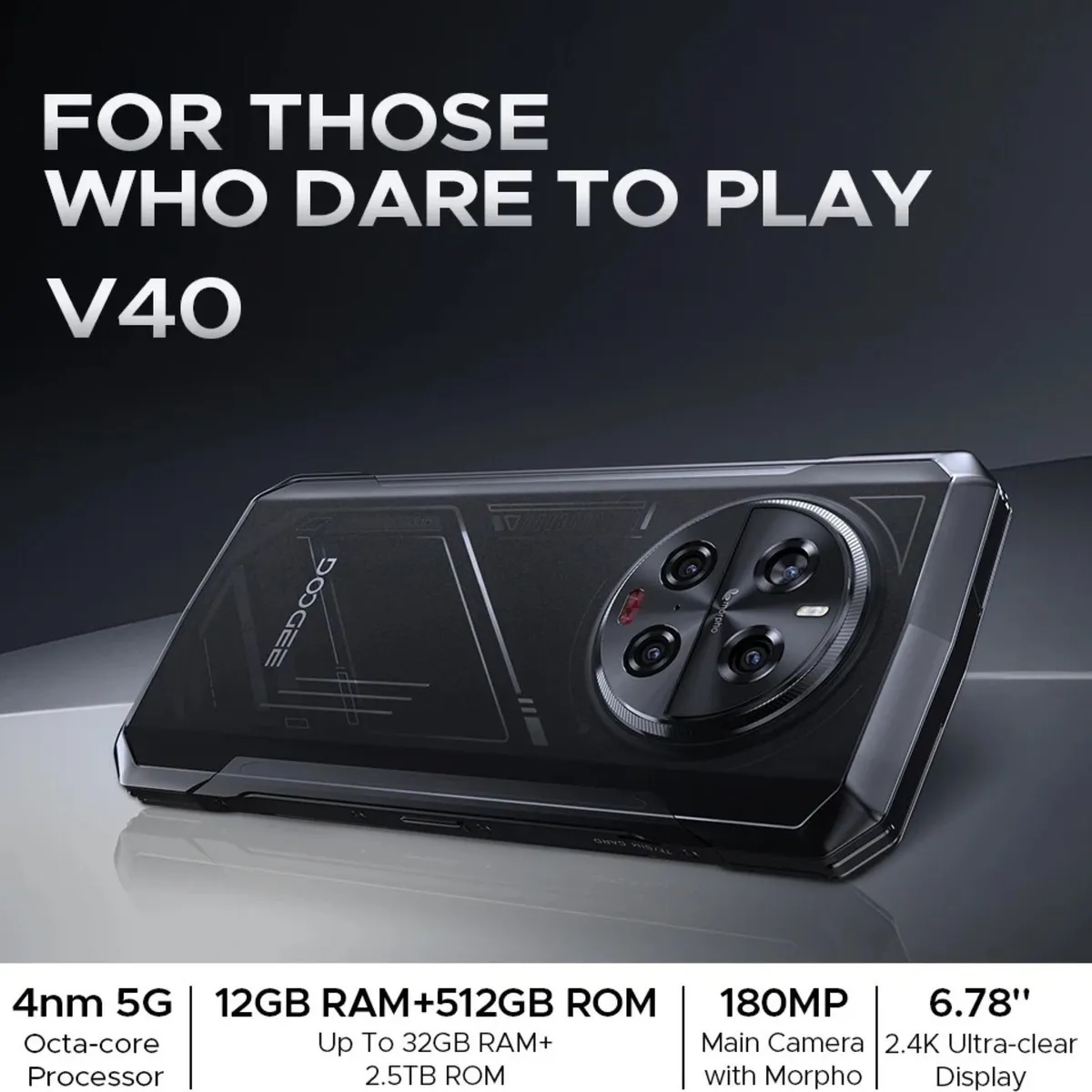 DOOGEE - DOOGEE V40 - Smartphone Rugerizado 5G con 108MP y Batería de 8680mAh