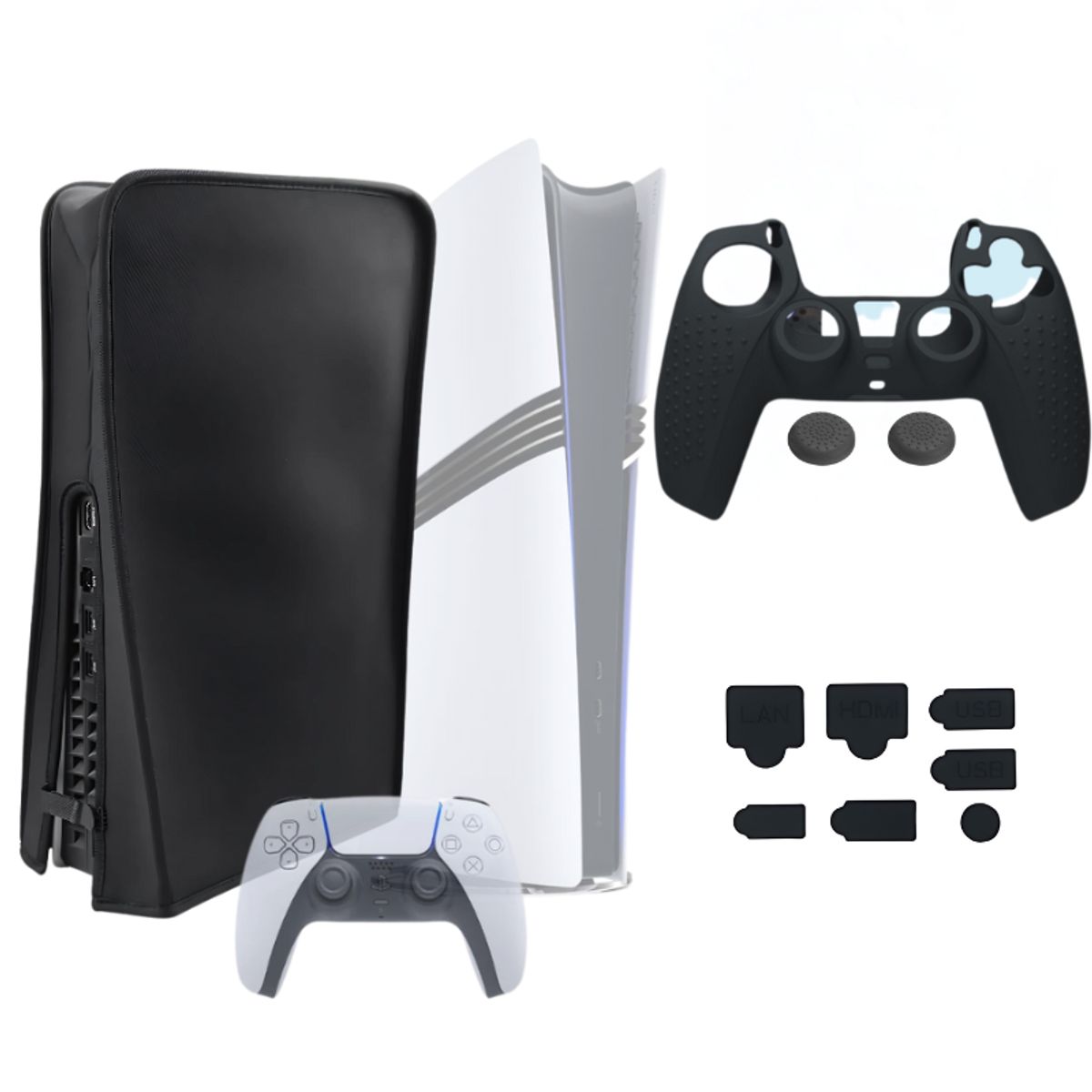 GENERICO - Funda protectora para Consola PS5 PRO set completo antipolvo