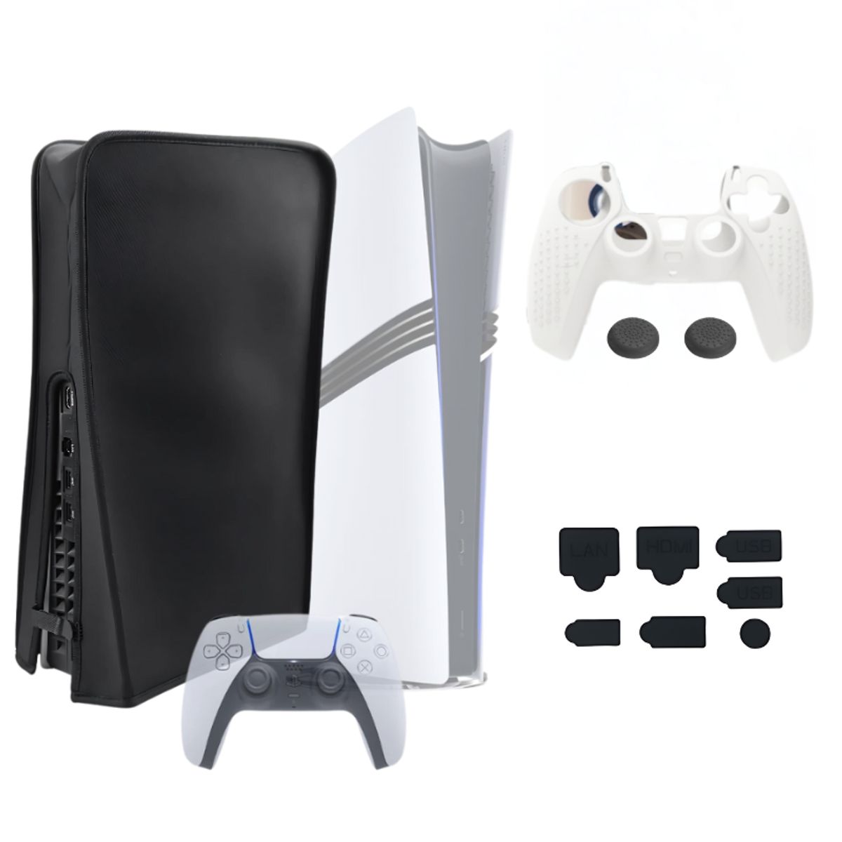 GENERICO - Funda protectora para Consola PS5 PRO set completo antipolvo