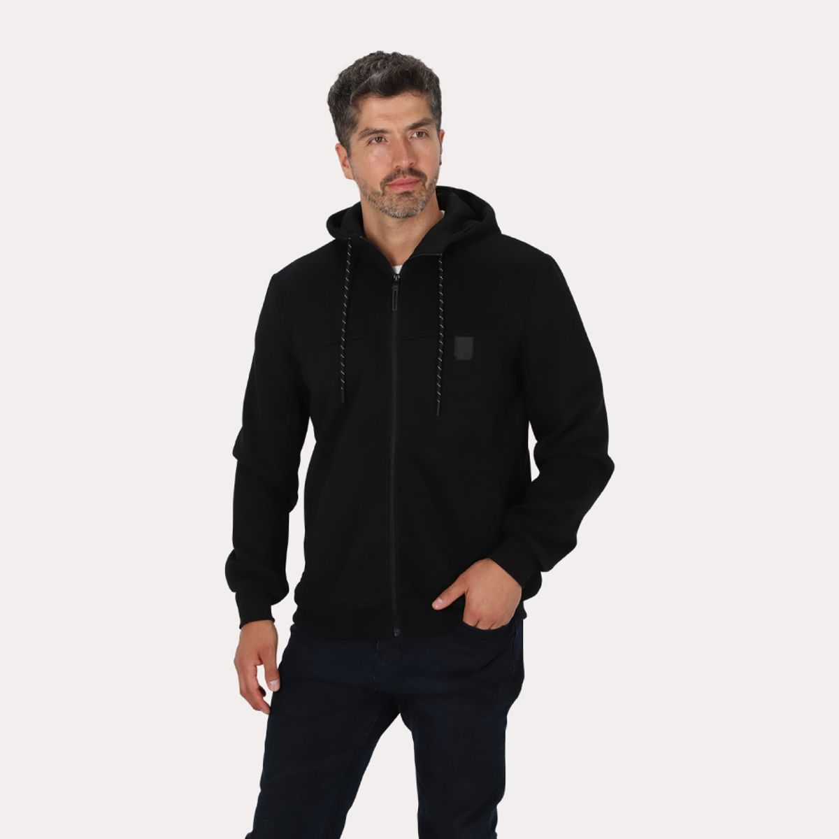 GANGSTER - Poleron Full Zipper Fleece Beacon Negro Gangster