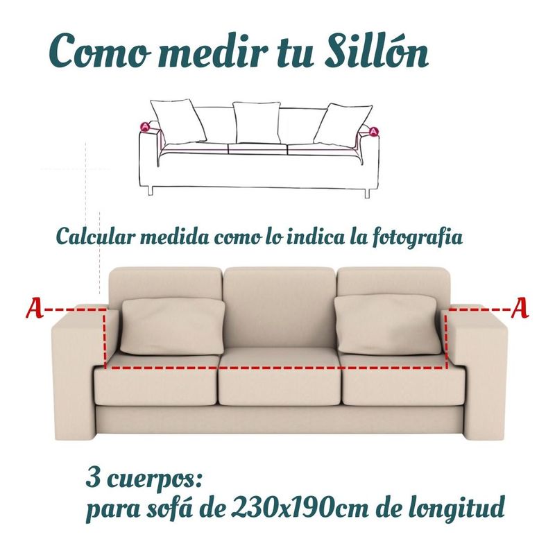 GENERICO - Funda Elástica para Sofá 3+1+1 Diseño Moderno de Hojas