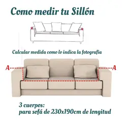 GENERICO - Funda Elástica para Sofá 3+1+1 Diseño Moderno de Hojas