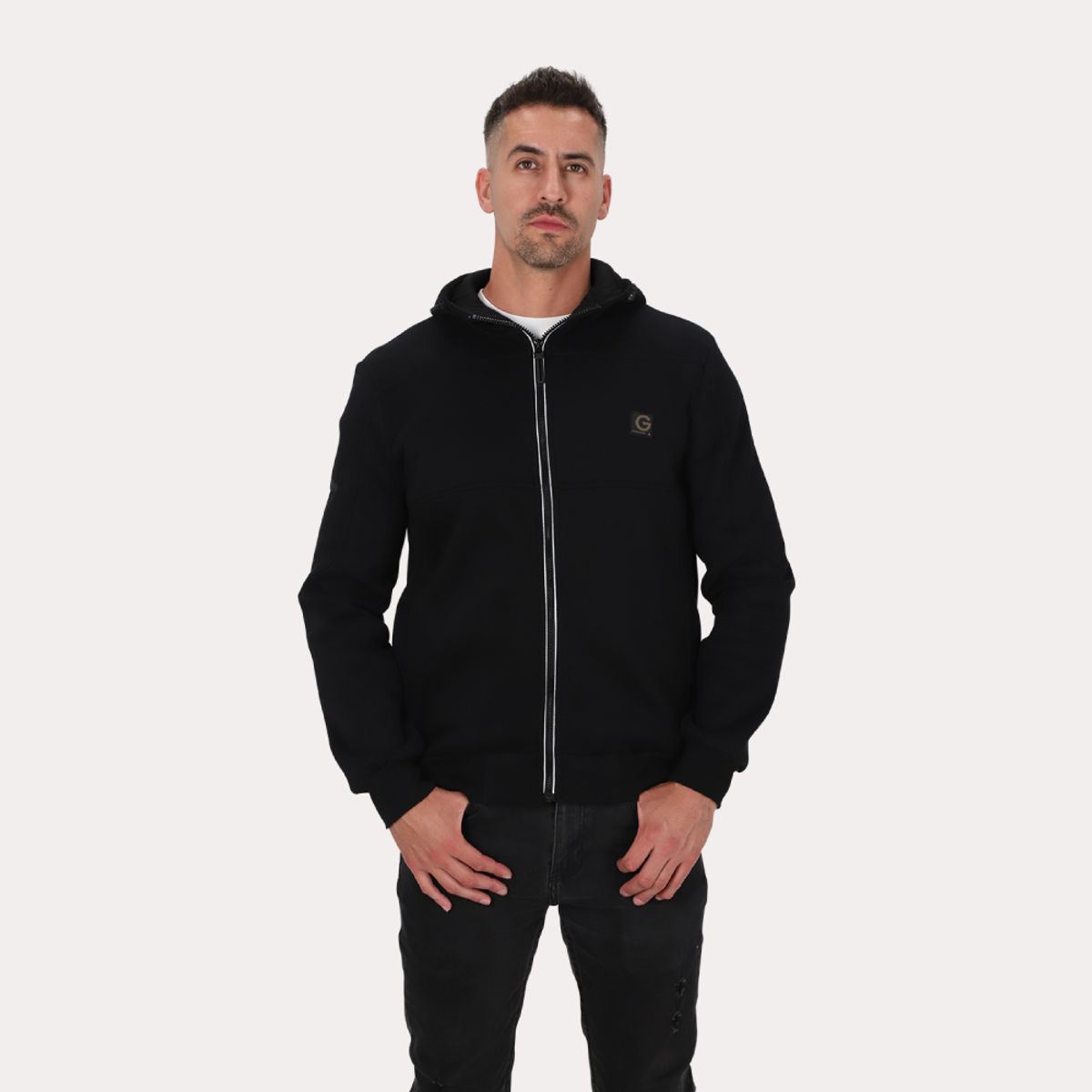 GANGSTER - Poleron Full Zipper Fleece Posted Negro Gangster