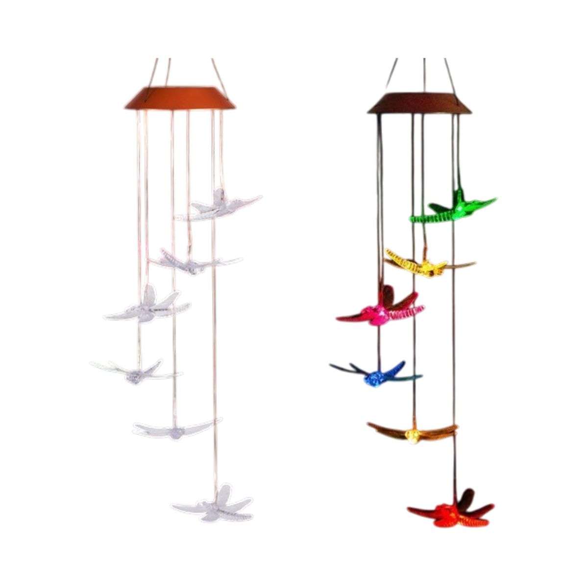 GENERICO - COLGANTE SOLAR DE JARDIN LIBELULA LED MULTICOLOR