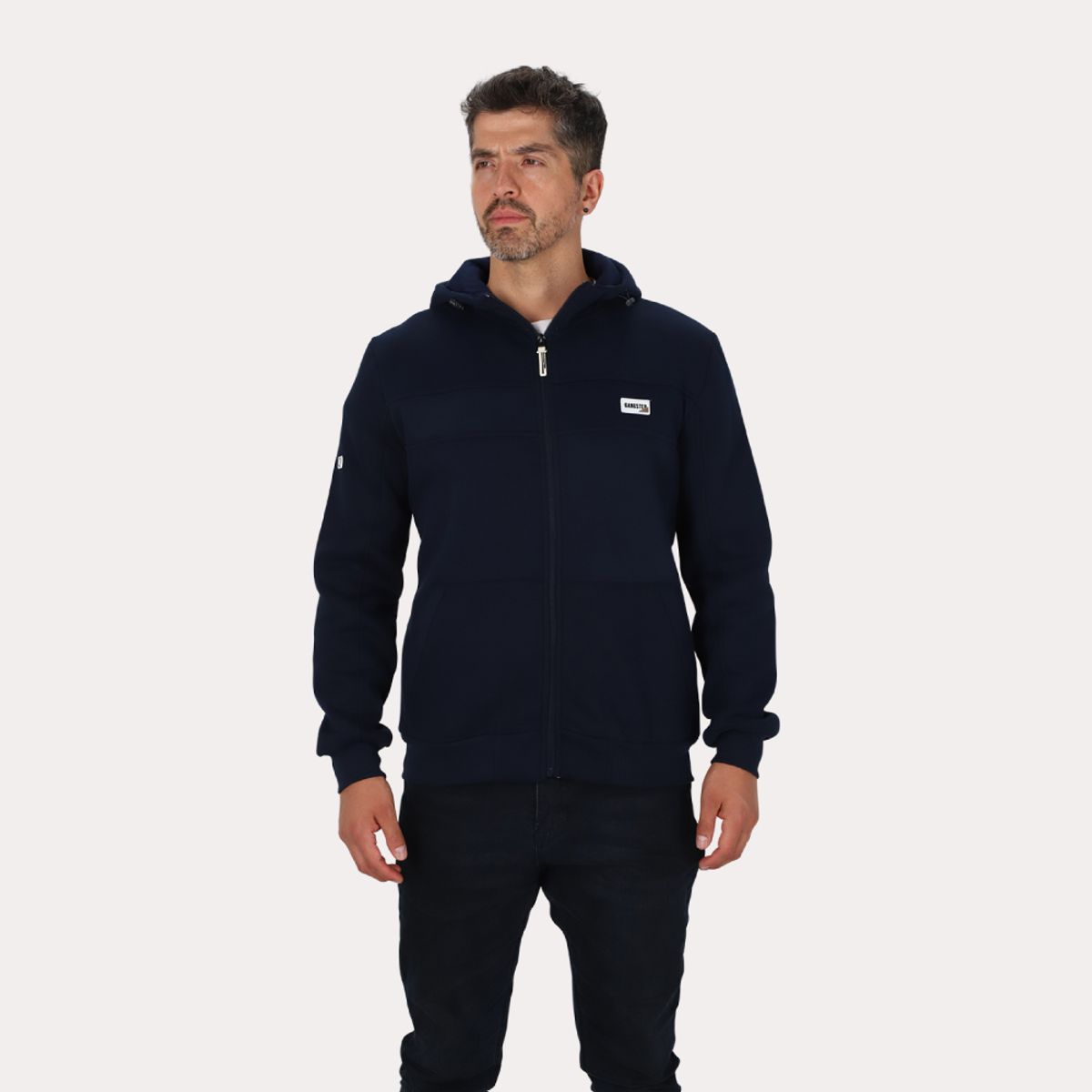 GANGSTER - Poleron Full Zipper Fleece Streetline Azul Marino Gangster